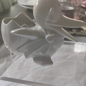 Ceramic Duck Planter by McCoy, Vintage from the 1940's. Off-White Glaze No chips